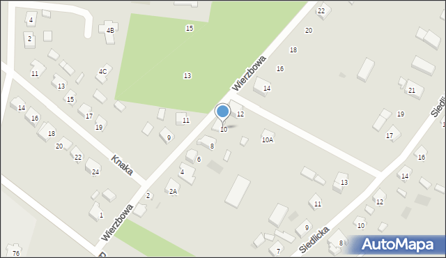Gorzów Wielkopolski, Wierzbowa, 10, mapa Gorzów Wielkopolski