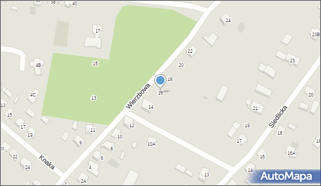 Gorzów Wielkopolski, Wierzbowa, 16, mapa Gorzów Wielkopolski