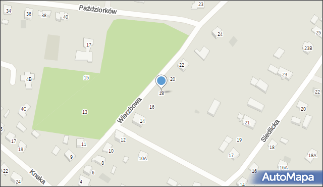 Gorzów Wielkopolski, Wierzbowa, 18, mapa Gorzów Wielkopolski