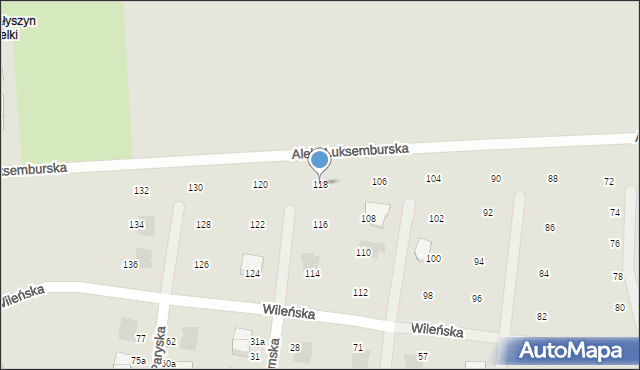 Gorzów Wielkopolski, Wileńska, 118, mapa Gorzów Wielkopolski