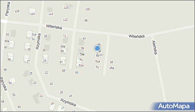 Gorzów Wielkopolski, Wileńska, 53, mapa Gorzów Wielkopolski