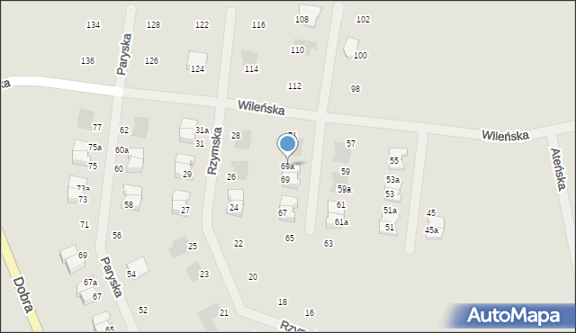 Gorzów Wielkopolski, Wileńska, 69a, mapa Gorzów Wielkopolski