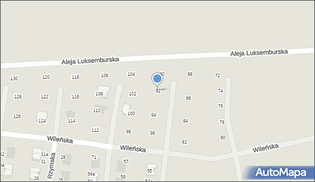 Gorzów Wielkopolski, Wileńska, 92, mapa Gorzów Wielkopolski