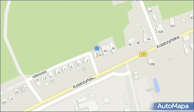 Gorzów Wielkopolski, Witnicka, 2, mapa Gorzów Wielkopolski