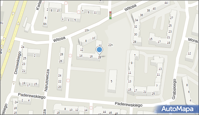 Gorzów Wielkopolski, Witosa Wincentego, 18, mapa Gorzów Wielkopolski