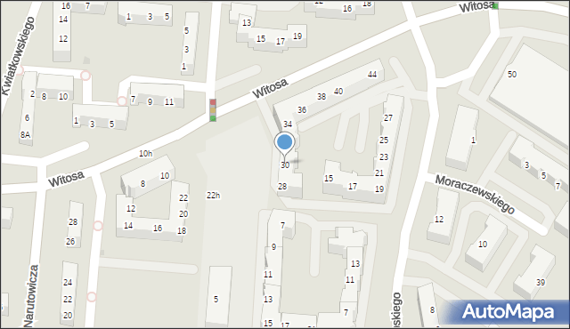 Gorzów Wielkopolski, Witosa Wincentego, 30, mapa Gorzów Wielkopolski