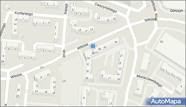Gorzów Wielkopolski, Witosa Wincentego, 36, mapa Gorzów Wielkopolski