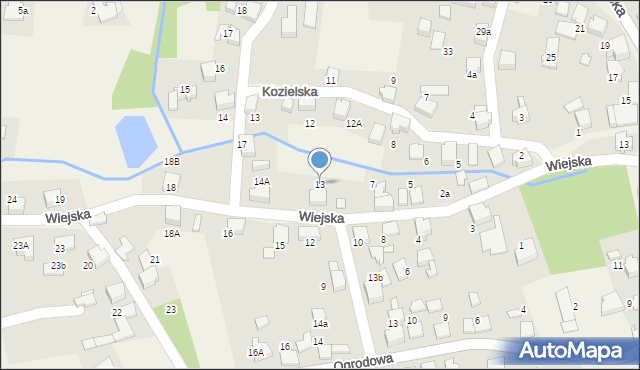 Gorzyce, Wiejska, 13, mapa Gorzyce