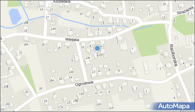 Gorzyce, Wiejska, 6, mapa Gorzyce
