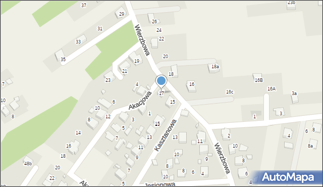 Gorzyce, Wierzbowa, 17, mapa Gorzyce