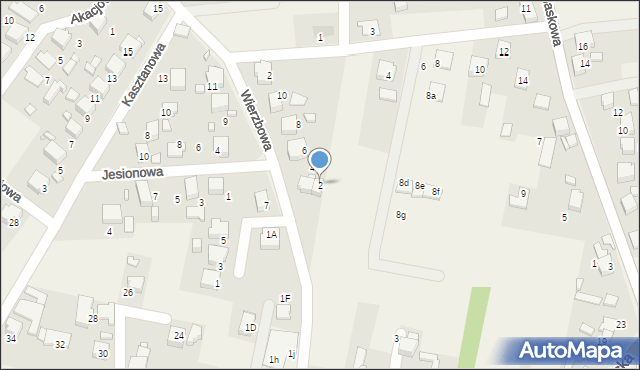 Gorzyce, Wierzbowa, 2, mapa Gorzyce