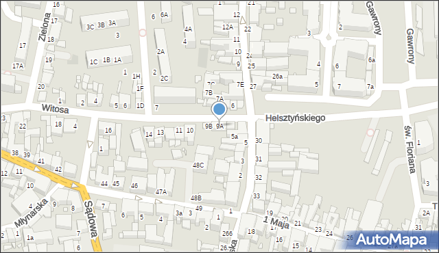 Gostyń, Witosa Wincentego, 9A, mapa Gostyń