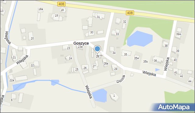 Goszyce, Wiejska, 28, mapa Goszyce