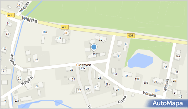 Goszyce, Wiejska, 30, mapa Goszyce