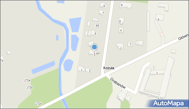 Grabanów, Wilczyńska, 1, mapa Grabanów