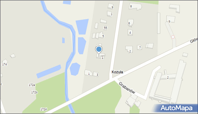 Grabanów, Wilczyńska, 1a, mapa Grabanów