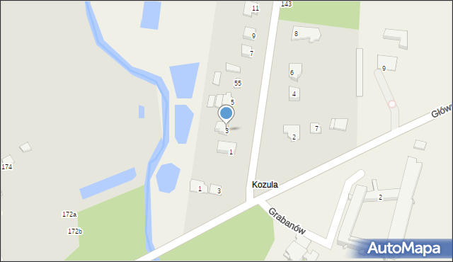 Grabanów, Wilczyńska, 3, mapa Grabanów