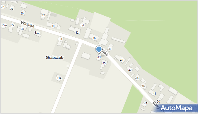 Grabczok, Wiejska, 43, mapa Grabczok