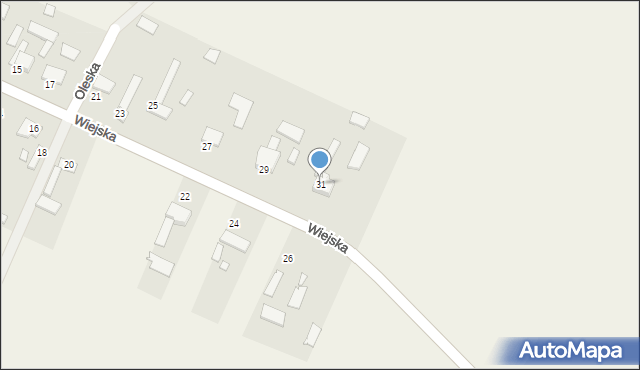 Grabie, Wiejska, 31, mapa Grabie