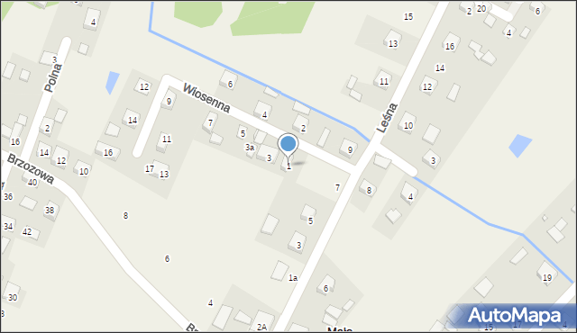 Grabina Radziwiłłowska, Wiosenna, 1, mapa Grabina Radziwiłłowska