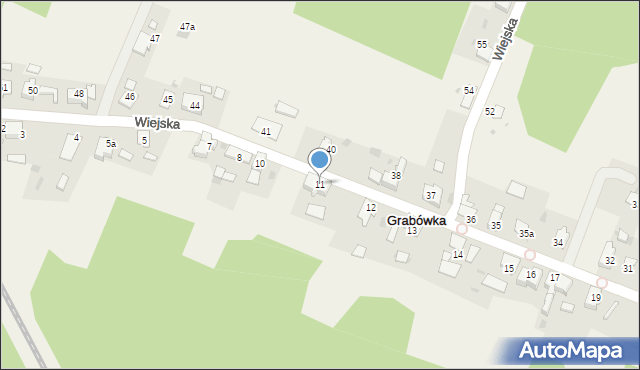 Grabówka, Wiejska, 11, mapa Grabówka