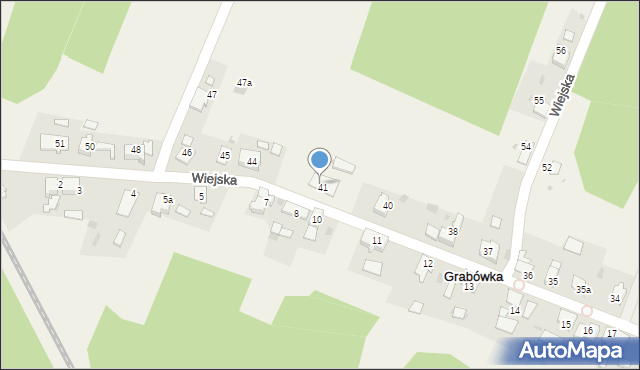 Grabówka, Wiejska, 42, mapa Grabówka