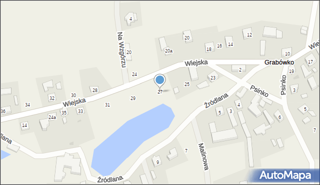 Grabówko, Wiejska, 27, mapa Grabówko