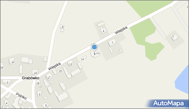 Grabówko, Wiejska, 9, mapa Grabówko