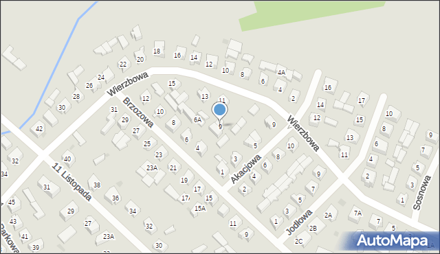 Grajewo, Wierzbowa, 9, mapa Grajewo