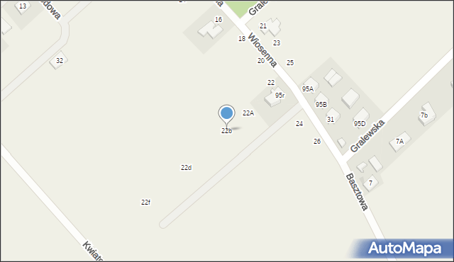 Gralewo, Wiosenna, 22b, mapa Gralewo