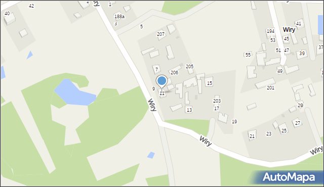 Grębów, Wiry, 11, mapa Grębów