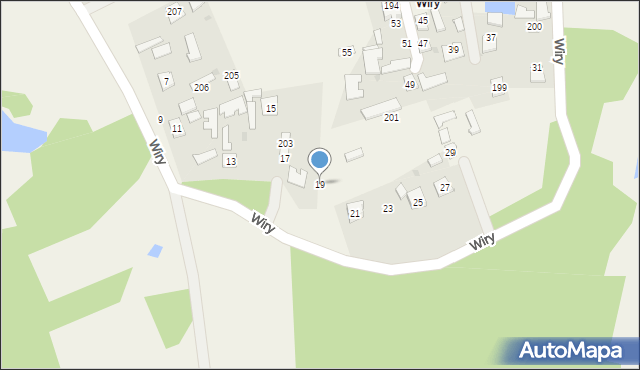 Grębów, Wiry, 19, mapa Grębów