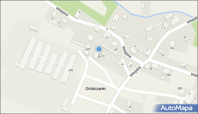 Gródczanki, Wiejska, 16, mapa Gródczanki