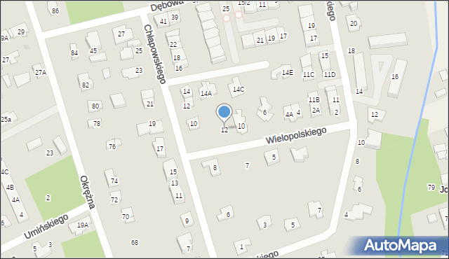 Grodzisk Mazowiecki, Wielopolskiego F., 12, mapa Grodzisk Mazowiecki