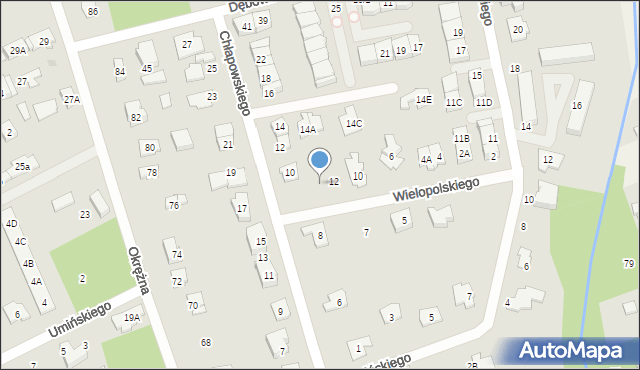 Grodzisk Mazowiecki, Wielopolskiego F., 14, mapa Grodzisk Mazowiecki