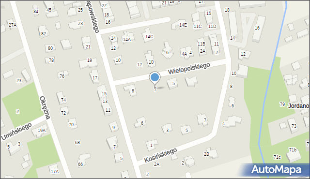 Grodzisk Mazowiecki, Wielopolskiego F., 7, mapa Grodzisk Mazowiecki