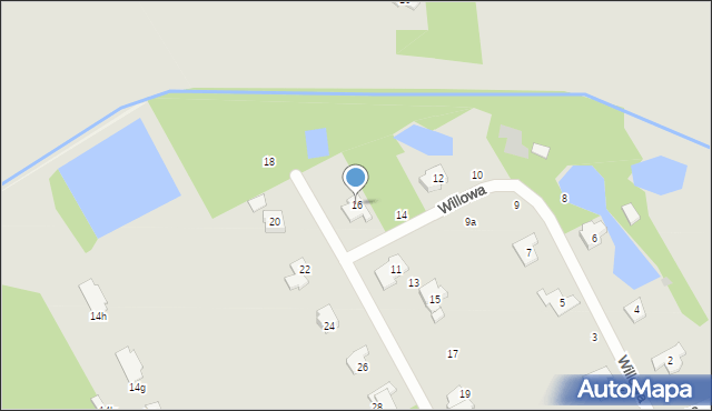 Grodzisk Mazowiecki, Willowa, 16, mapa Grodzisk Mazowiecki