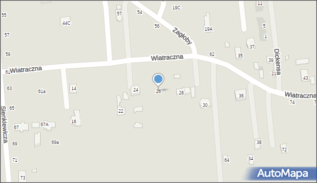 Grójec, Wiatraczna, 26, mapa Grójec