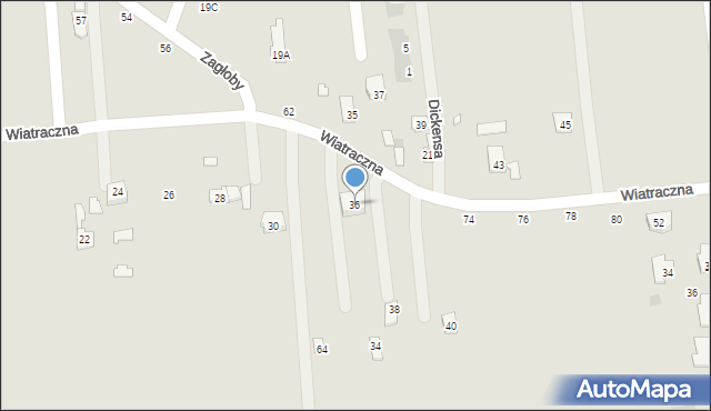 Grójec, Wiatraczna, 36, mapa Grójec