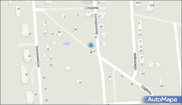 Grójec, Wiatraczna, 46, mapa Grójec