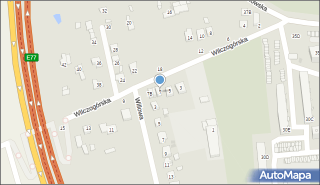 Grójec, Wilczogórska, 7, mapa Grójec