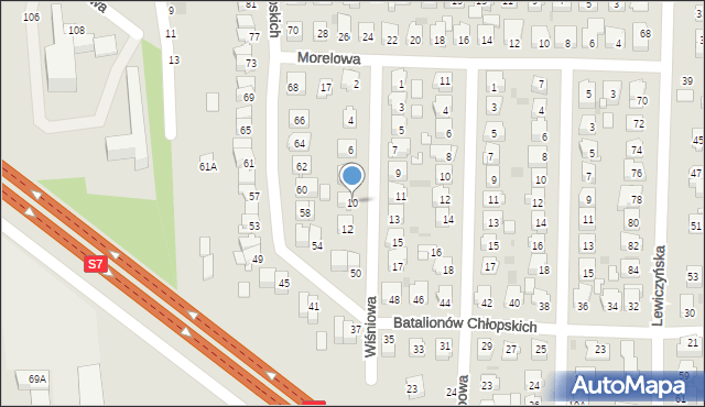 Grójec, Wiśniowa, 10, mapa Grójec