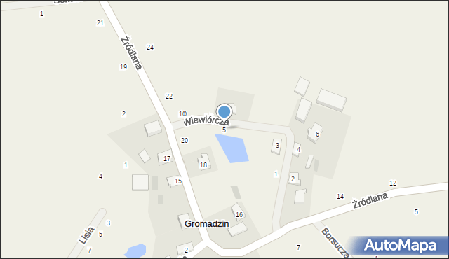 Gromadzin, Wiewiórcza, 5, mapa Gromadzin