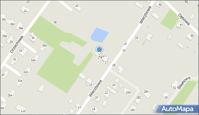 Grudziądz, Wierzbowa, 17a, mapa Grudziądza