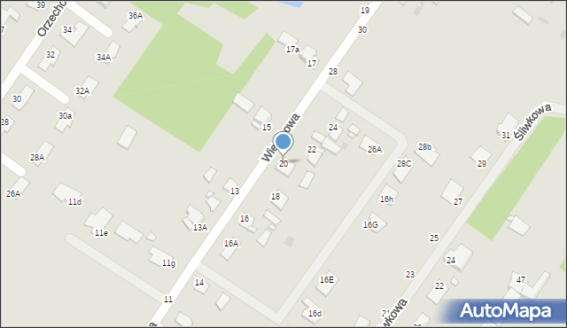 Grudziądz, Wierzbowa, 20, mapa Grudziądza