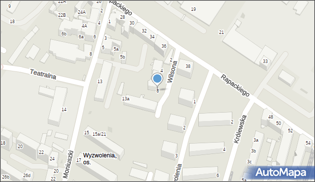 Grudziądz, Wilsona Thomasa Woodrowa, 8, mapa Grudziądza