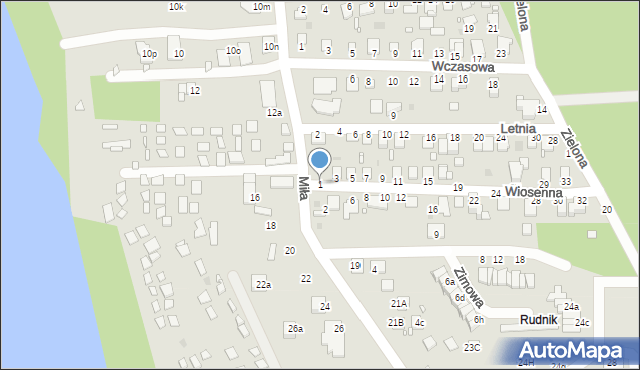 Grudziądz, Wiosenna, 1, mapa Grudziądza