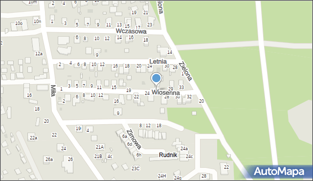 Grudziądz, Wiosenna, 27, mapa Grudziądza