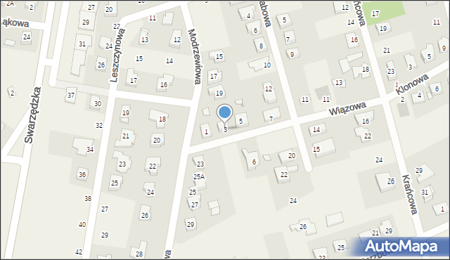 Gruszczyn, Wiązowa, 3, mapa Gruszczyn