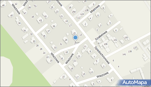 Gruszczyn, Wieżowa, 27, mapa Gruszczyn